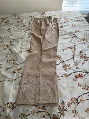Beech tree embroidered bootcut trousers